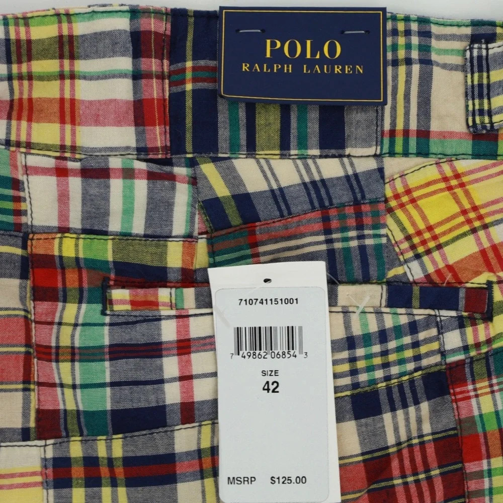 POLO RALPH LAUREN AUTHENTIC‎ INDIA MADRAS PLAID PATCHWORK SHORTS
